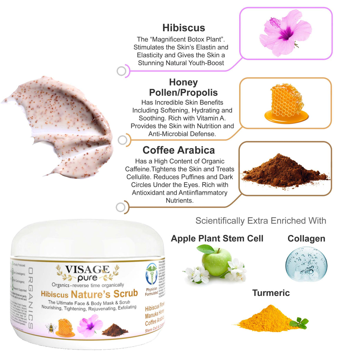 Hibiscus Nature's Scrub - Radiant Glowing Skin Mask & Scrub